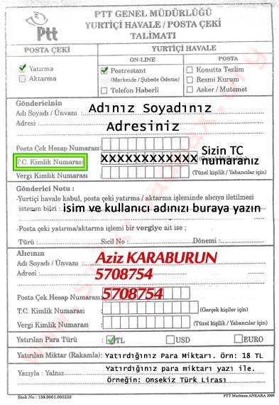 Ptt kargo gönderme formu örneği